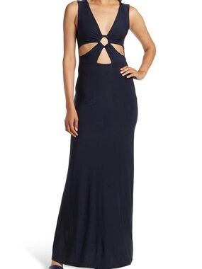 Love By Design Navy Cutout Maxi Dress
